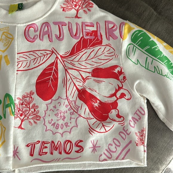 Farm Rio cropped sweatshirt size Small - Picture 4 of 7